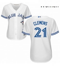 Womens Majestic Toronto Blue Jays 21 Roger Clemens Authentic White Home MLB Jersey Womens Majestic Toronto Blue Jays 21 Roger Clemens Authentic White Home MLB Jersey