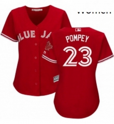 Womens Majestic Toronto Blue Jays 23 Dalton Pompey Authentic Scarlet Alternate MLB Jersey Womens Majestic Toronto Blue Jays 23 Dalton Pompey Authentic Scarlet Alternate MLB Jersey