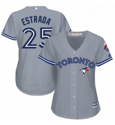 Womens Majestic Toronto Blue Jays 25 Marco Estrada Replica Grey Road MLB Jersey Womens Majestic Toronto Blue Jays 25 Marco Estrada Replica Grey Road MLB Jersey