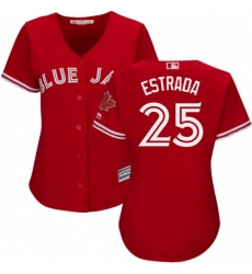 Womens Majestic Toronto Blue Jays 25 Marco Estrada Replica Scarlet Alternate MLB Jersey Womens Majestic Toronto Blue Jays 25 Marco Estrada Replica Scarlet Alternate MLB Jersey