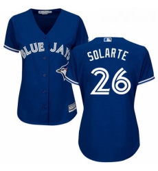 Womens Majestic Toronto Blue Jays 26 Yangervis Solarte Authentic Blue Alternate MLB Jersey Womens Majestic Toronto Blue Jays 26 Yangervis Solarte Authentic Blue Alternate MLB Jersey