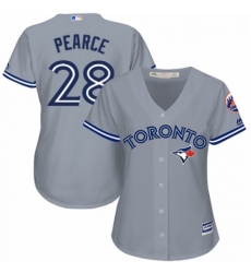 Womens Majestic Toronto Blue Jays 28 Steve Pearce Authentic Grey Road MLB Jersey Womens Majestic Toronto Blue Jays 28 Steve Pearce Authentic Grey Road MLB Jersey