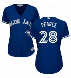 Womens Majestic Toronto Blue Jays 28 Steve Pearce Replica Blue Alternate MLB Jersey Womens Majestic Toronto Blue Jays 28 Steve Pearce Replica Blue Alternate MLB Jersey