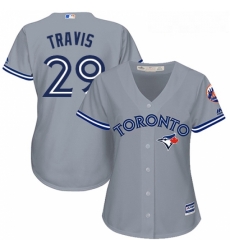 Womens Majestic Toronto Blue Jays 29 Devon Travis Authentic Grey Road MLB Jersey Womens Majestic Toronto Blue Jays 29 Devon Travis Authentic Grey Road MLB Jersey