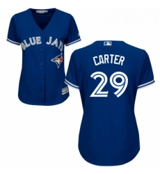 Womens Majestic Toronto Blue Jays 29 Joe Carter Authentic Blue Alternate MLB Jersey Womens Majestic Toronto Blue Jays 29 Joe Carter Authentic Blue Alternate MLB Jersey