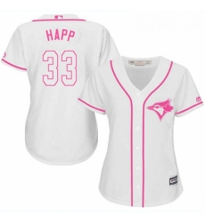 Womens Majestic Toronto Blue Jays 33 JA Happ Replica White Fashion Cool Base MLB Jersey Womens Majestic Toronto Blue Jays 33 JA Happ Replica White Fashion Cool Base MLB Jersey