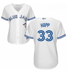 Womens Majestic Toronto Blue Jays 33 JA Happ Replica White Home MLB Jersey Womens Majestic Toronto Blue Jays 33 JA Happ Replica White Home MLB Jersey
