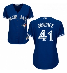 Womens Majestic Toronto Blue Jays 41 Aaron Sanchez Authentic Blue Alternate MLB Jersey Womens Majestic Toronto Blue Jays 41 Aaron Sanchez Authentic Blue Alternate MLB Jersey