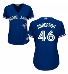 Womens Majestic Toronto Blue Jays 46 Brett Anderson Authentic Blue Alternate MLB Jersey Womens Majestic Toronto Blue Jays 46 Brett Anderson Authentic Blue Alternate MLB Jersey