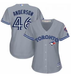 Womens Majestic Toronto Blue Jays 46 Brett Anderson Authentic Grey Road MLB Jersey Womens Majestic Toronto Blue Jays 46 Brett Anderson Authentic Grey Road MLB Jersey
