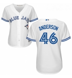 Womens Majestic Toronto Blue Jays 46 Brett Anderson Replica White Home MLB Jersey Womens Majestic Toronto Blue Jays 46 Brett Anderson Replica White Home MLB Jersey
