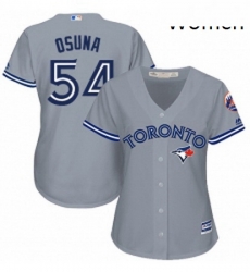 Womens Majestic Toronto Blue Jays 54 Roberto Osuna Replica Grey Road MLB Jersey Womens Majestic Toronto Blue Jays 54 Roberto Osuna Replica Grey Road MLB Jersey