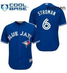 Womens Majestic Toronto Blue Jays 6 Marcus Stroman Replica Blue MLB Jersey Womens Majestic Toronto Blue Jays 6 Marcus Stroman Replica Blue MLB Jersey