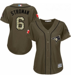 Womens Majestic Toronto Blue Jays 6 Marcus Stroman Replica Green Salute to Service MLB Jersey Womens Majestic Toronto Blue Jays 6 Marcus Stroman Replica Green Salute to Service MLB Jersey
