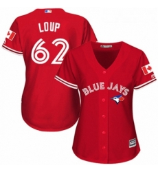 Womens Majestic Toronto Blue Jays 62 Aaron Loup Authentic Scarlet Alternate MLB Jersey Womens Majestic Toronto Blue Jays 62 Aaron Loup Authentic Scarlet Alternate MLB Jersey