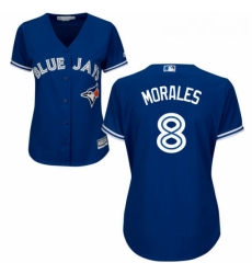 Womens Majestic Toronto Blue Jays 8 Kendrys Morales Replica Blue Alternate MLB Jersey Womens Majestic Toronto Blue Jays 8 Kendrys Morales Replica Blue Alternate MLB Jersey