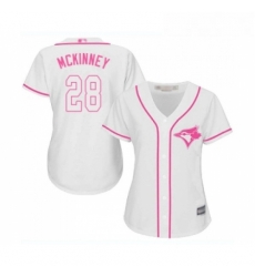 Womens Toronto Blue Jays 28 Billy McKinney Replica White Fashion Cool Base Baseball Jersey Womens Toronto Blue Jays 28 Billy McKinney Replica White Fashion Cool Base Baseball Jersey