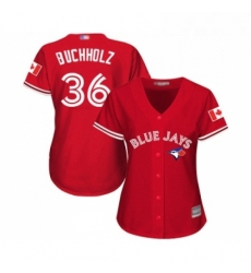 Womens Toronto Blue Jays 36 Clay Buchholz Replica Scarlet Alternate Baseball Jersey Womens Toronto Blue Jays 36 Clay Buchholz Replica Scarlet Alternate Baseball Jersey