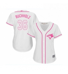 Womens Toronto Blue Jays 36 Clay Buchholz Replica White Fashion Cool Base Baseball Jersey Womens Toronto Blue Jays 36 Clay Buchholz Replica White Fashion Cool Base Baseball Jersey