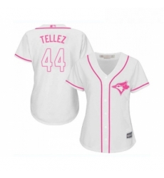 Womens Toronto Blue Jays 44 Rowdy Tellez Replica White Fashion Cool Base Baseball Jersey Womens Toronto Blue Jays 44 Rowdy Tellez Replica White Fashion Cool Base Baseball Jersey