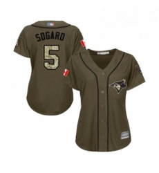 Womens Toronto Blue Jays 5 Eric Sogard Authentic Green Salute to Service Baseball Jersey Womens Toronto Blue Jays 5 Eric Sogard Authentic Green Salute to Service Baseball Jersey