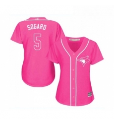 Womens Toronto Blue Jays 5 Eric Sogard Replica Pink Fashion Cool Base Baseball Jersey Womens Toronto Blue Jays 5 Eric Sogard Replica Pink Fashion Cool Base Baseball Jersey