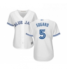 Womens Toronto Blue Jays 5 Eric Sogard Replica White Home Baseball Jersey Womens Toronto Blue Jays 5 Eric Sogard Replica White Home Baseball Jersey