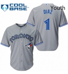 Youth Majestic Toronto Blue Jays 1 Aledmys Diaz Authentic Grey Road MLB Jersey Youth Majestic Toronto Blue Jays 1 Aledmys Diaz Authentic Grey Road MLB Jersey