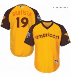 Youth Majestic Toronto Blue Jays 19 Jose Bautista Authentic Yellow 2016 All Star American League BP Cool Base MLB Jersey Youth Majestic Toronto Blue Jays 19 Jose Bautista Authentic Yellow 2016 All Star American League BP Cool Base MLB Jersey