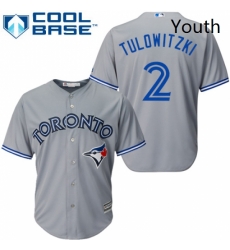 Youth Majestic Toronto Blue Jays 2 Troy Tulowitzki Authentic Grey Road MLB Jersey Youth Majestic Toronto Blue Jays 2 Troy Tulowitzki Authentic Grey Road MLB Jersey