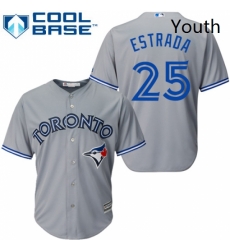 Youth Majestic Toronto Blue Jays 25 Marco Estrada Replica Grey Road MLB Jersey Youth Majestic Toronto Blue Jays 25 Marco Estrada Replica Grey Road MLB Jersey