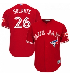 Youth Majestic Toronto Blue Jays 26 Yangervis Solarte Authentic Scarlet Alternate MLB Jersey Youth Majestic Toronto Blue Jays 26 Yangervis Solarte Authentic Scarlet Alternate MLB Jersey