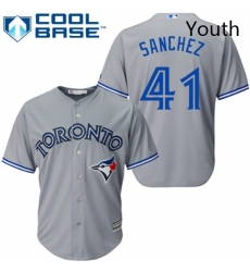 Youth Majestic Toronto Blue Jays 41 Aaron Sanchez Authentic Grey Road MLB Jersey Youth Majestic Toronto Blue Jays 41 Aaron Sanchez Authentic Grey Road MLB Jersey