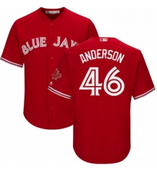 Youth Majestic Toronto Blue Jays 46 Brett Anderson Replica Scarlet Alternate MLB Jersey Youth Majestic Toronto Blue Jays 46 Brett Anderson Replica Scarlet Alternate MLB Jersey