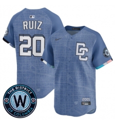 Men Washington Nationals 20 Keibert Ruiz Blue 2025 City Connect Limited Stitched Baseball Jersey Men Washington Nationals 20 Keibert Ruiz Blue 2025 City Connect Limited Stitched Baseball Jersey