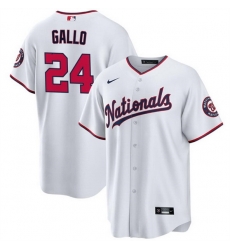 Men Washington Nationals 24 Joey Gallo White Cool Base Stitched Baseball Jersey Men Washington Nationals 24 Joey Gallo White Cool Base Stitched Baseball Jersey