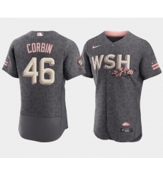 Men Washington Nationals 46 Patrick Corbin 2022 Grey City Connect Cherry Blossom Flex Base Stitched MLB jersey Men Washington Nationals 46 Patrick Corbin 2022 Grey City Connect Cherry Blossom Flex Base Stitched MLB jersey