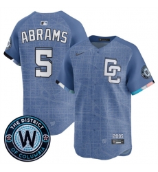 Men Washington Nationals 5 CJ Abrams Blue 2025 City Connect Limited Stitched Baseball Jersey Men Washington Nationals 5 CJ Abrams Blue 2025 City Connect Limited Stitched Baseball Jersey