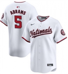 Men Washington Nationals 5 CJ Abrams White 2024 Home Limited Stitched Baseball Jersey Men Washington Nationals 5 CJ Abrams White 2024 Home Limited Stitched Baseball Jersey