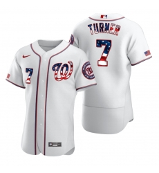 Men Washington Nationals 7 Trea Turner Men Nike White Fluttering USA Flag Limited Edition Flex Base MLB Jersey Men Washington Nationals 7 Trea Turner Men Nike White Fluttering USA Flag Limited Edition Flex Base MLB Jersey