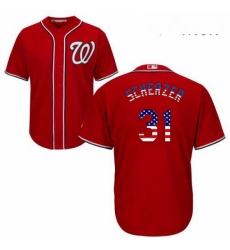 Mens Majestic Washington Nationals 31 Max Scherzer Replica Red USA Flag Fashion MLB Jersey Mens Majestic Washington Nationals 31 Max Scherzer Replica Red USA Flag Fashion MLB Jersey