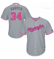 Mens Majestic Washington Nationals 34 Bryce Harper Replica Grey 2016 Mothers Day Cool Base MLB Jersey Mens Majestic Washington Nationals 34 Bryce Harper Replica Grey 2016 Mothers Day Cool Base MLB Jersey