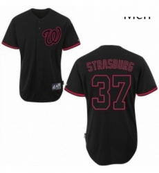 Mens Majestic Washington Nationals 37 Stephen Strasburg Replica Black Fashion MLB Jersey Mens Majestic Washington Nationals 37 Stephen Strasburg Replica Black Fashion MLB Jersey