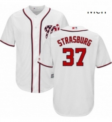 Mens Majestic Washington Nationals 37 Stephen Strasburg Replica White Home Cool Base MLB Jersey Mens Majestic Washington Nationals 37 Stephen Strasburg Replica White Home Cool Base MLB Jersey