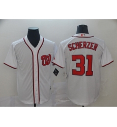 Nationals 31 Max Scherzer White Cool Base Jersey Nationals 31 Max Scherzer White Cool Base Jersey