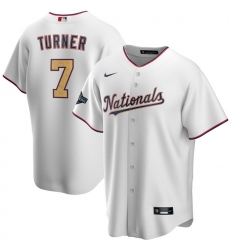 Nationals 7 Trea Turner White Gold Nike 2020 Gold Program Cool Base Jersey Nationals 7 Trea Turner White Gold Nike 2020 Gold Program Cool Base Jersey