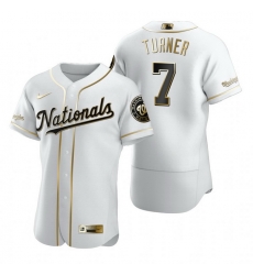 Washington Nationals 7 Trea Turner White Nike Mens Authentic Golden Edition MLB Jersey Washington Nationals 7 Trea Turner White Nike Mens Authentic Golden Edition MLB Jersey