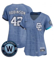 Women Washington Nationals 42 Jackie Robinson Blue 2025 City Connect Limited Stitched Baseball Jersey Women Washington Nationals 42 Jackie Robinson Blue 2025 City Connect Limited Stitched Baseball Jersey