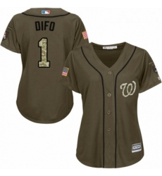 Womens Majestic Washington Nationals 1 Wilmer Difo Authentic Green Salute to Service MLB Jersey Womens Majestic Washington Nationals 1 Wilmer Difo Authentic Green Salute to Service MLB Jersey