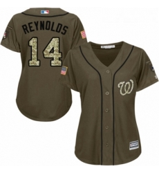 Womens Majestic Washington Nationals 14 Mark Reynolds Authentic Green Salute to Service MLB Jersey Womens Majestic Washington Nationals 14 Mark Reynolds Authentic Green Salute to Service MLB Jersey